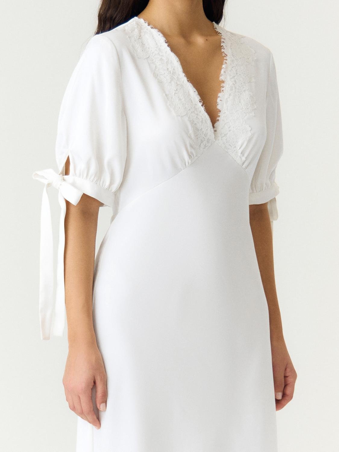 YASPELLA Long Dress - Pristine - VERO MODA & VILA Bergvik